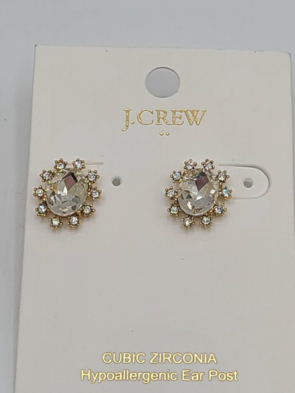 J Crew Factory Clear Cubic Zirconia Earrings NWT